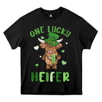 Black one lucky heifer Heavy Core Tee - MaliasSmallBusiness