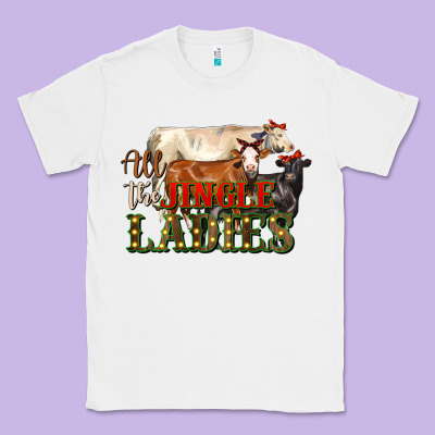 All The Jingle Ladies Christmas Cows Classic Tee Designed By Lillyallendesigns