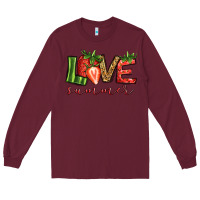 Burgundy love summer strawberry Long Sleeve Tee - Jasminsmagicworld