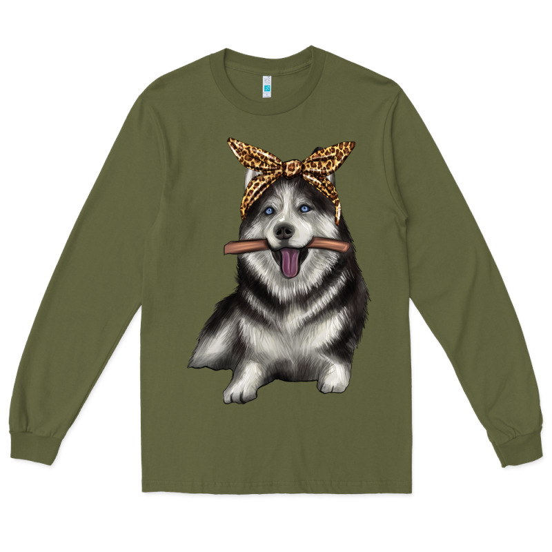 Alaskan Husky With Bandeau Long Sleeve Tee by texasbilliewilder | Teevron