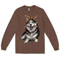 Chestnut alaskan husky with bandeau Long Sleeve Tee - texasbilliewilder