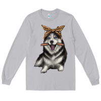 Moon Dust alaskan husky with bandeau Long Sleeve Tee - texasbilliewilder