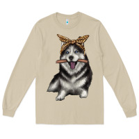 Mushroom alaskan husky with bandeau Long Sleeve Tee - texasbilliewilder