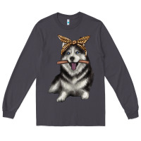 Smoke alaskan husky with bandeau Long Sleeve Tee - texasbilliewilder