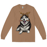 Toasted Coconut alaskan husky with bandeau Long Sleeve Tee - texasbilliewilder