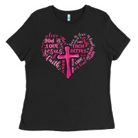 Black jesus is love heart cross valentines day Ladies Tee - MaliasSmallBusiness