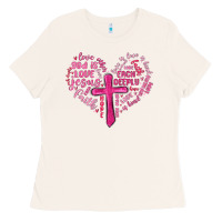 Bone jesus is love heart cross valentines day Ladies Tee - MaliasSmallBusiness