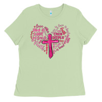 Matcha jesus is love heart cross valentines day Ladies Tee - MaliasSmallBusiness