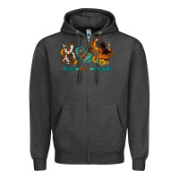 Charcoal Heather peace love cowgirls Zipper Hoodie - OliviaCreatesArt