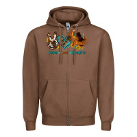 Chestnut peace love cowgirls Zipper Hoodie - OliviaCreatesArt