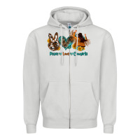 Dove Grey peace love cowgirls Zipper Hoodie - OliviaCreatesArt