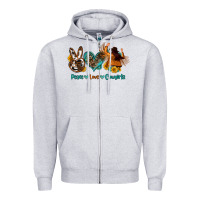 Heather Grey peace love cowgirls Zipper Hoodie - OliviaCreatesArt