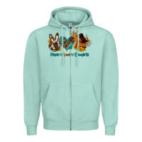 Seafoam peace love cowgirls Zipper Hoodie - OliviaCreatesArt