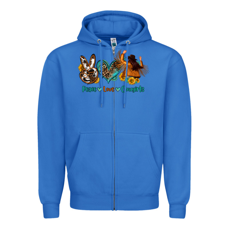 Peace Love Cowgirls Zipper Hoodie by OliviaCreatesArt | Teevron