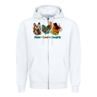 White peace love cowgirls Zipper Hoodie - OliviaCreatesArt
