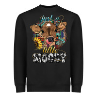Black Just a little moody baby cow Heavyweight Sweatshirt - HowdyJamesFarm