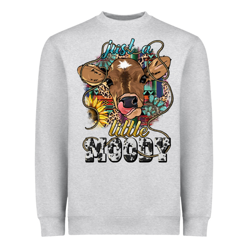Just A Little Moody Baby Cow Heavyweight Sweatshirt by HowdyJamesFarm | Teevron