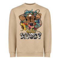 Mushroom Just a little moody baby cow Heavyweight Sweatshirt - HowdyJamesFarm
