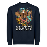 Navy Just a little moody baby cow Heavyweight Sweatshirt - HowdyJamesFarm