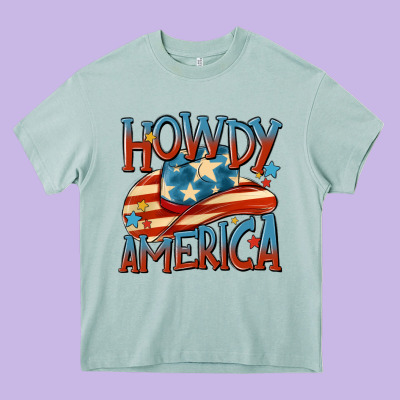 Howdy America Heavy Core Tee Designed By Maliassmallbusiness