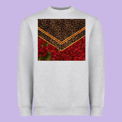 Red Roses With Leopard Heavyweight Sweatshirt Designed By Tumblerdesignbyshophia