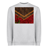 Heather Grey red roses with leopard Heavyweight Sweatshirt - TumblerDesignByShophia