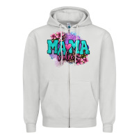 Mama Vibes Floral Zipper Hoodie | Teevron