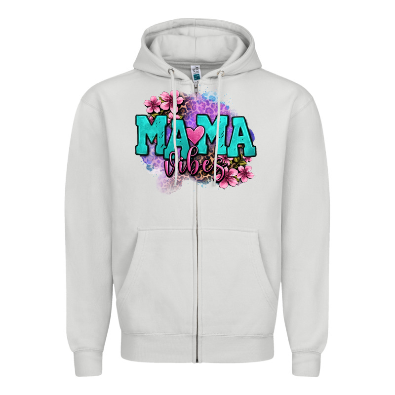 Mama Vibes Floral Zipper Hoodie by OliviaCreatesArt | Teevron