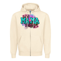 Sandshell mama vibes floral Zipper Hoodie - OliviaCreatesArt