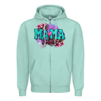 Seafoam mama vibes floral Zipper Hoodie - OliviaCreatesArt