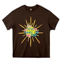 Chocolate Brown here comes the sun Heavy Core Tee - MaliasSmallBusiness