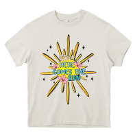 Cream here comes the sun Heavy Core Tee - MaliasSmallBusiness