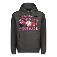 Charcoal Heather In October We Wear Pink And Watch Baseball Premium Hoodie - FaDigitalArtStudio