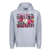 Heather Grey In October We Wear Pink And Watch Baseball Premium Hoodie - FaDigitalArtStudio
