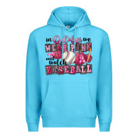 Ocean Blue In October We Wear Pink And Watch Baseball Premium Hoodie - FaDigitalArtStudio