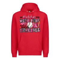 Red In October We Wear Pink And Watch Baseball Premium Hoodie - FaDigitalArtStudio