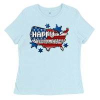 Baby Blue happy memorial day usa Ladies Tee - MaliasSmallBusiness