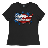Black happy memorial day usa Ladies Tee - MaliasSmallBusiness