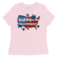 Bubblegum Pink happy memorial day usa Ladies Tee - MaliasSmallBusiness