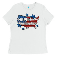 White happy memorial day usa Ladies Tee - MaliasSmallBusiness