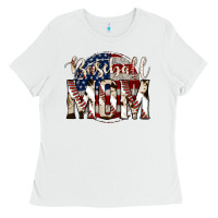White baseball mom Ladies Tee - Jasminsmagicworld