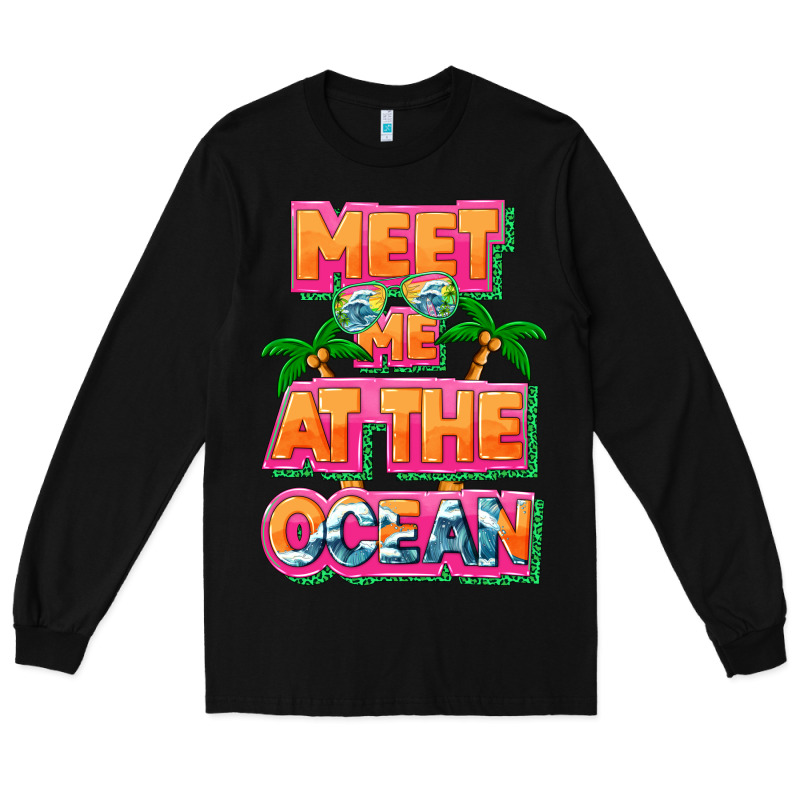 Meet Me At The Ocean Summer Long Sleeve Tee by NancyCooperArtShop | Teevron