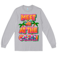 Moon Dust Meet me at the ocean Summer Long Sleeve Tee - NancyCooperArtShop