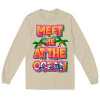 Mushroom Meet me at the ocean Summer Long Sleeve Tee - NancyCooperArtShop