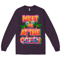 Plum Meet me at the ocean Summer Long Sleeve Tee - NancyCooperArtShop