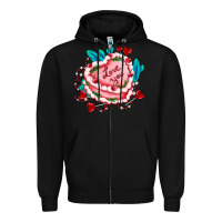 Black valentines day cakes olivia creates design Zipper Hoodie - OliviaCreatesArt