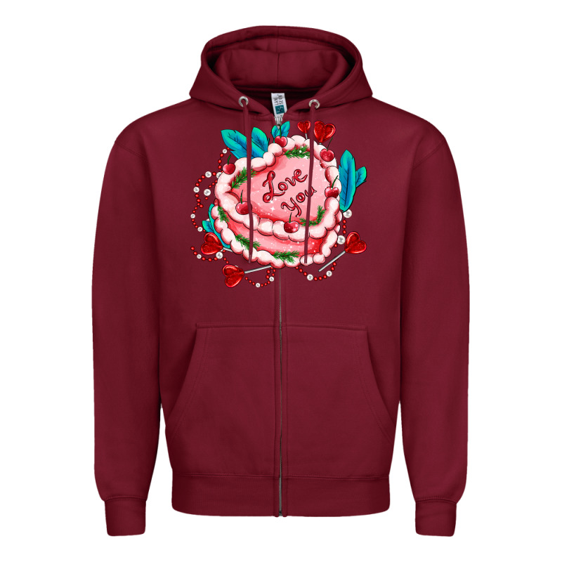 Valentines Day Cakes Olivia Creates Design Zipper Hoodie by OliviaCreatesArt | Teevron