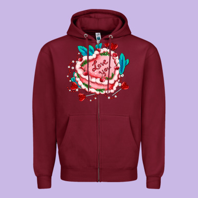 Valentines Day Cakes Olivia Creates Design Zipper Hoodie Designed By Oliviacreatesart