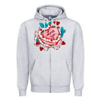 Heather Grey valentines day cakes olivia creates design Zipper Hoodie - OliviaCreatesArt