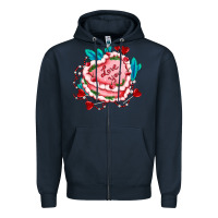 Navy valentines day cakes olivia creates design Zipper Hoodie - OliviaCreatesArt